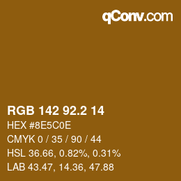 カラーコード: RGB 142 92.2 14 | qconv.com