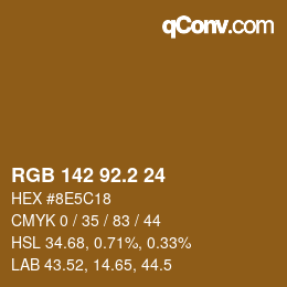 カラーコード: RGB 142 92.2 24 | qconv.com