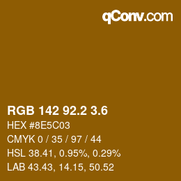 カラーコード: RGB 142 92.2 3.6 | qconv.com