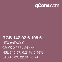 カラーコード: RGB 142 92.6 108.6 | qconv.com