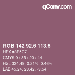 カラーコード: RGB 142 92.6 113.6 | qconv.com