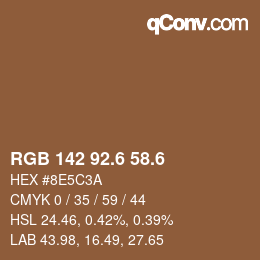 カラーコード: RGB 142 92.6 58.6 | qconv.com