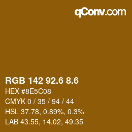 カラーコード: RGB 142 92.6 8.6 | qconv.com
