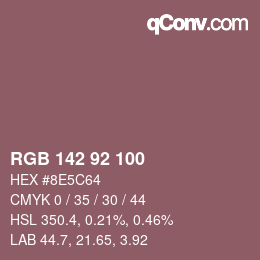 カラーコード: RGB 142 92 100 | qconv.com