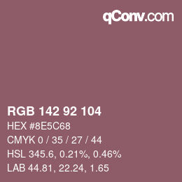 颜色代码: RGB 142 92 104 | qconv.com