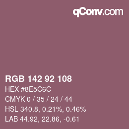 カラーコード: RGB 142 92 108 | qconv.com