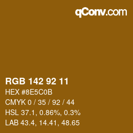 颜色代码: RGB 142 92 11 | qconv.com