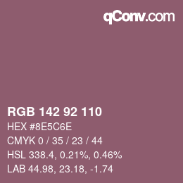 カラーコード: RGB 142 92 110 | qconv.com