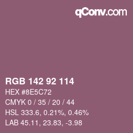 カラーコード: RGB 142 92 114 | qconv.com