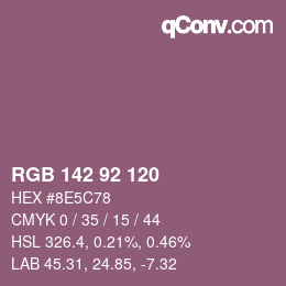 カラーコード: RGB 142 92 120 | qconv.com