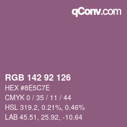 颜色代码: RGB 142 92 126 | qconv.com