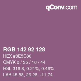 カラーコード: RGB 142 92 128 | qconv.com