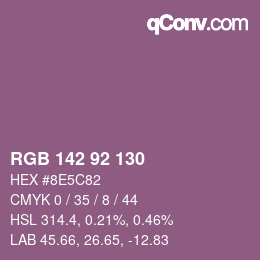 颜色代码: RGB 142 92 130 | qconv.com