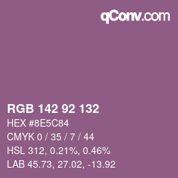 カラーコード: RGB 142 92 132 | qconv.com