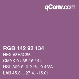 カラーコード: RGB 142 92 134 | qconv.com