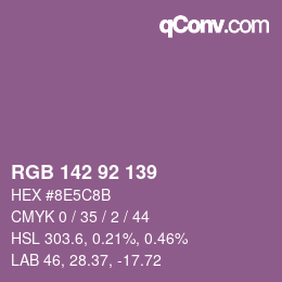 颜色代码: RGB 142 92 139 | qconv.com