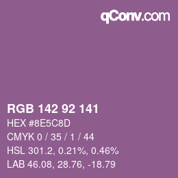 颜色代码: RGB 142 92 141 | qconv.com
