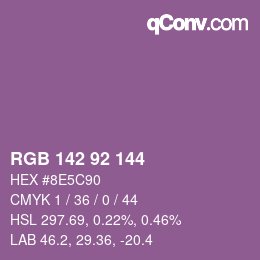 颜色代码: RGB 142 92 144 | qconv.com
