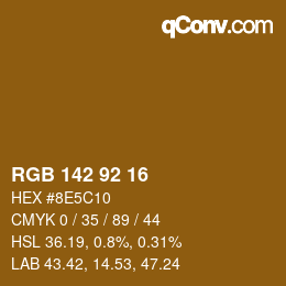 颜色代码: RGB 142 92 16 | qconv.com