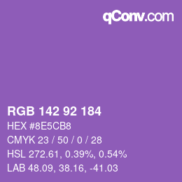 颜色代码: RGB 142 92 184 | qconv.com