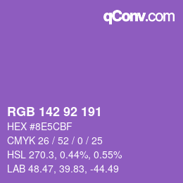 カラーコード: RGB 142 92 191 | qconv.com