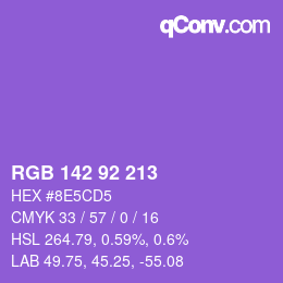 カラーコード: RGB 142 92 213 | qconv.com