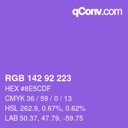 カラーコード: RGB 142 92 223 | qconv.com