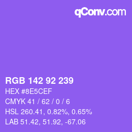 カラーコード: RGB 142 92 239 | qconv.com