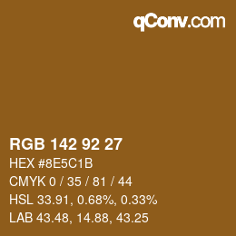 カラーコード: RGB 142 92 27 | qconv.com