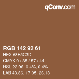 カラーコード: RGB 142 92 61 | qconv.com