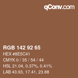 Color code: RGB 142 92 65 | qconv.com