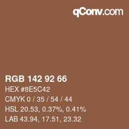 カラーコード: RGB 142 92 66 | qconv.com