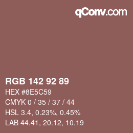 カラーコード: RGB 142 92 89 | qconv.com
