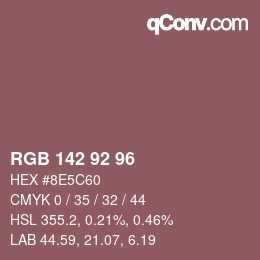 カラーコード: RGB 142 92 96 | qconv.com