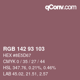Farbcode: RGB 142 93 103 | qconv.com