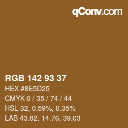 Color code: RGB 142 93 37 | qconv.com