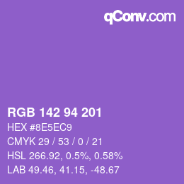 Code couleur: RGB 142 94 201 | qconv.com