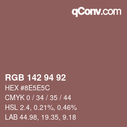 カラーコード: RGB 142 94 92 | qconv.com