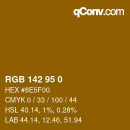 Color code: RGB 142 95 0 | qconv.com