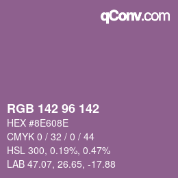 Color code: RGB 142 96 142 | qconv.com