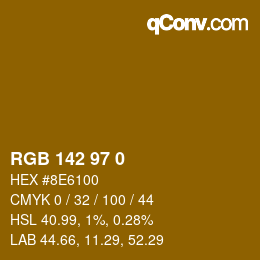 Color code: RGB 142 97 0 | qconv.com