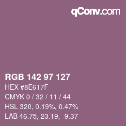 Farbcode: RGB 142 97 127 | qconv.com