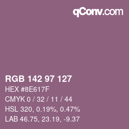 Farbcode: RGB 142 97 127 | qconv.com