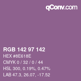 Color code: RGB 142 97 142 | qconv.com