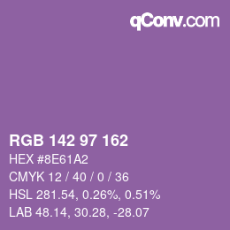 Farbcode: RGB 142 97 162 | qconv.com