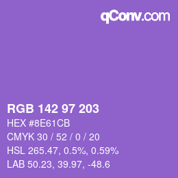 Color code: RGB 142 97 203 | qconv.com