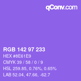 カラーコード: RGB 142 97 233 | qconv.com