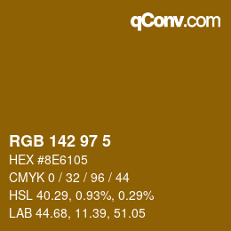 Color code: RGB 142 97 5 | qconv.com