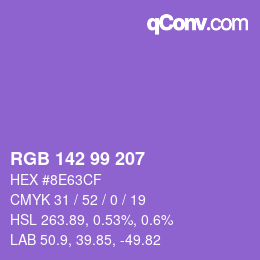 Color code: RGB 142 99 207 | qconv.com