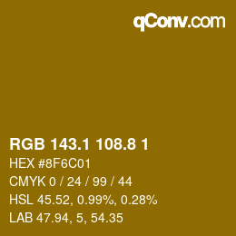 カラーコード: RGB 143.1 108.8 1 | qconv.com